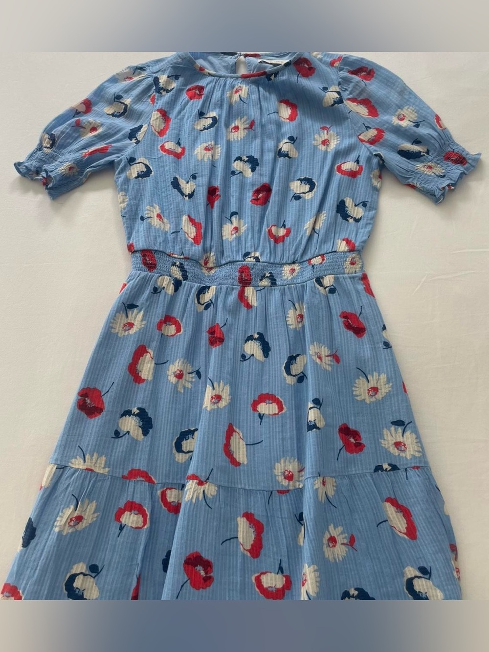 LOFT Daisy Smocked Flounce Dress